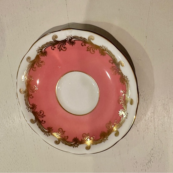 AYNSLEY Authentic Bone Vintage Tea Cup and Saucer Set Antique Pink Gold & White - Picture 4 of 10
